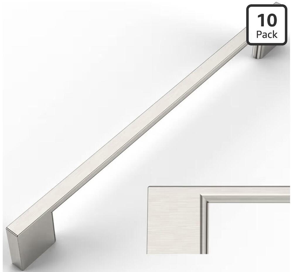 Amerdeco 14 Brushed Satin Nickel Cabinet Pulls 192mm 7.5” Drawer Handles